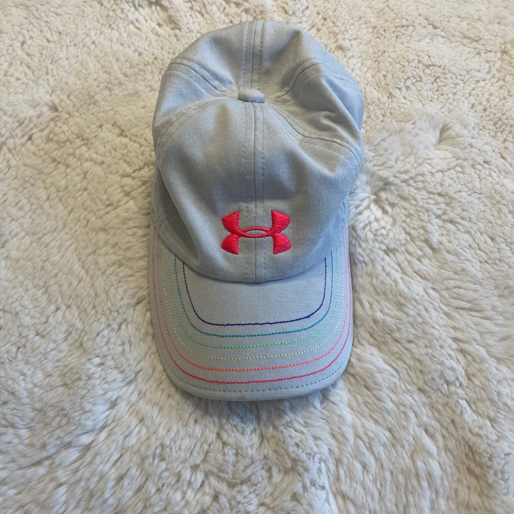 Under Armour Toddler Cap Gray with Pink Logo Size S 1-3 Years Mini Athlete